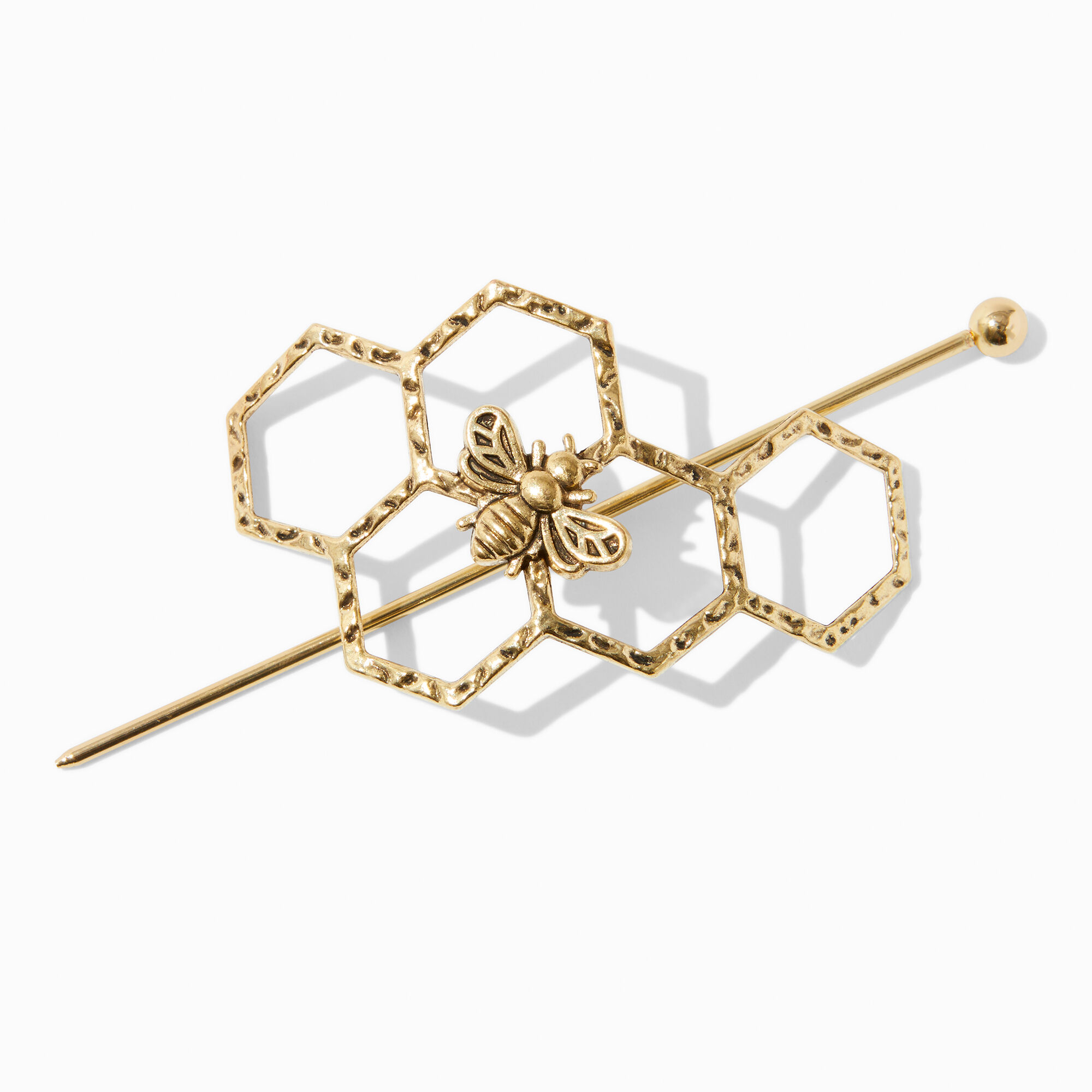 View Claires Tone Honey Bee Hair Pin Gold information
