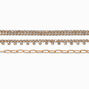 Gold Paperclip &amp; Crystal Multi-Strand Choker Necklace,