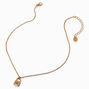 Gold-tone Mini Lock Pendant Necklace,