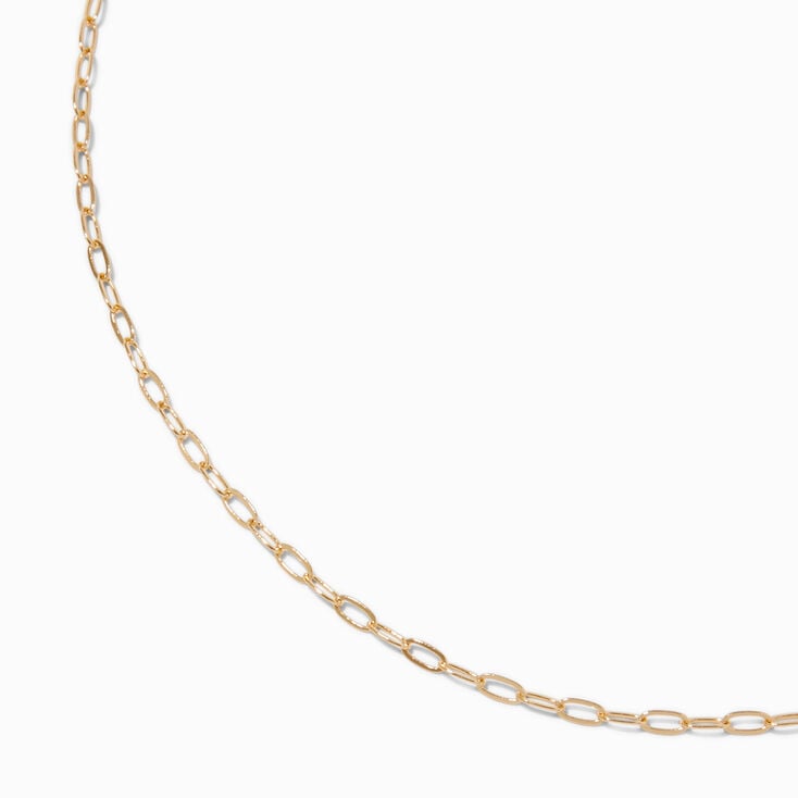 Gold-tone Small Paperclip Chain Necklace,