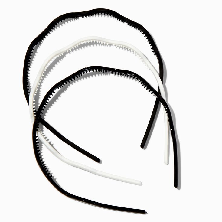 Black &amp; White Zigzag Headbands - 3 Pack,