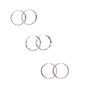 Silver 15MM Textured Hoop Earrings - 3 Pack,