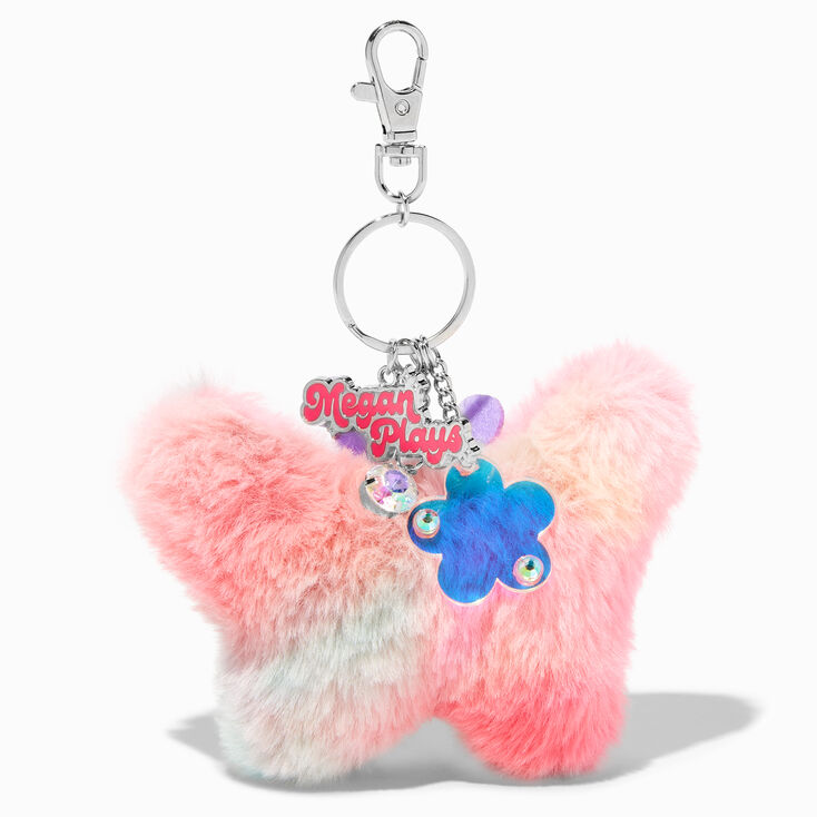 MeganPlays™ Claire's Exclusive Purple Heart Pom Pom Keychain