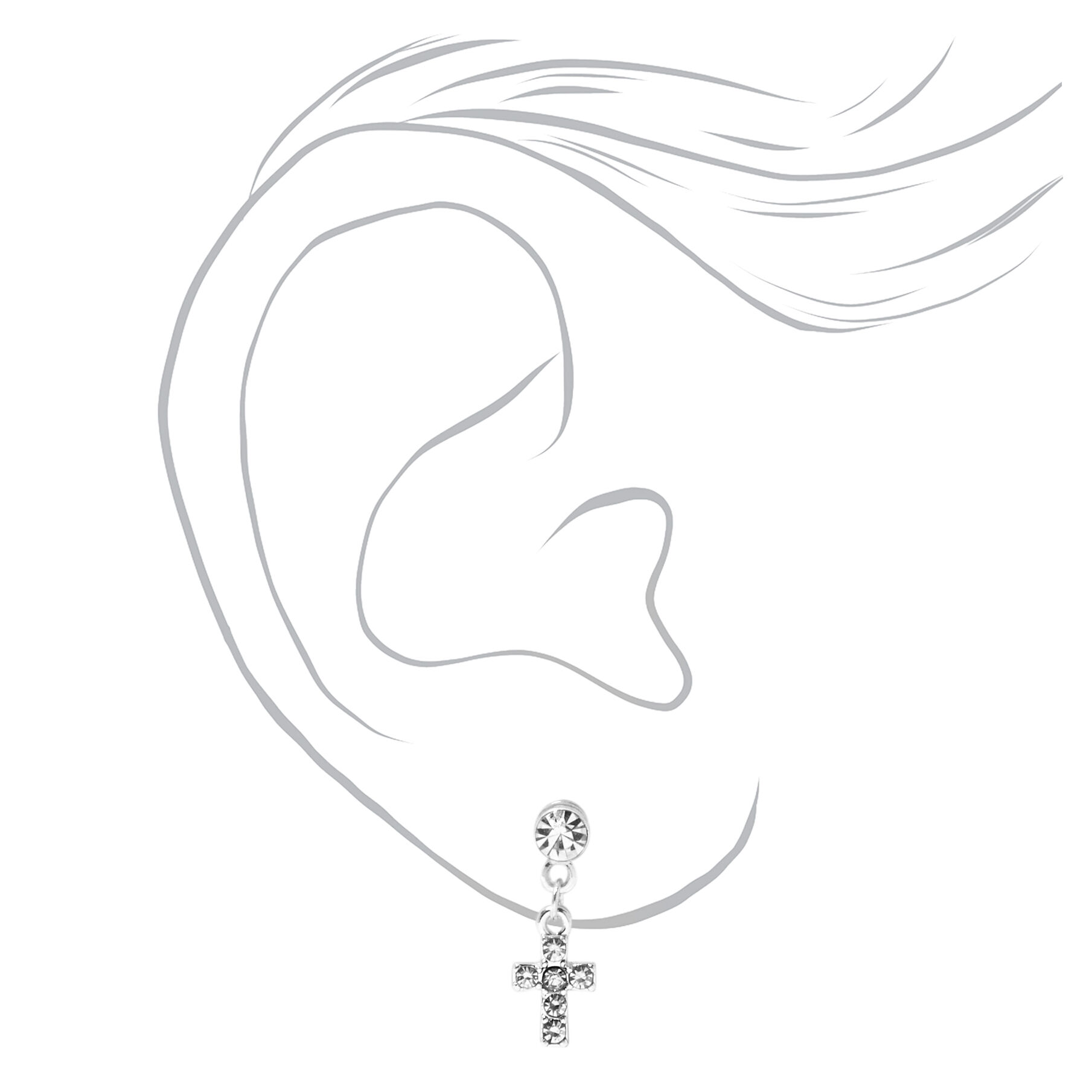 Cross clearance earrings magnetic