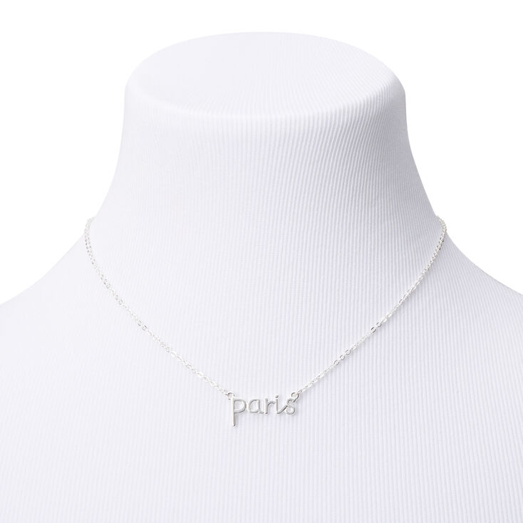 Silver Paris Pendant Necklace,