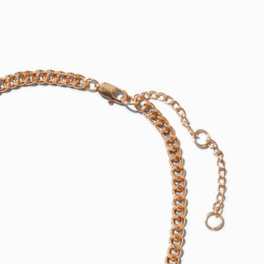 Gold-tone Beaded Gray Fringe Necklace,