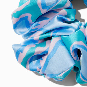 Giant Silky Blue Wave Hair Scrunchie,