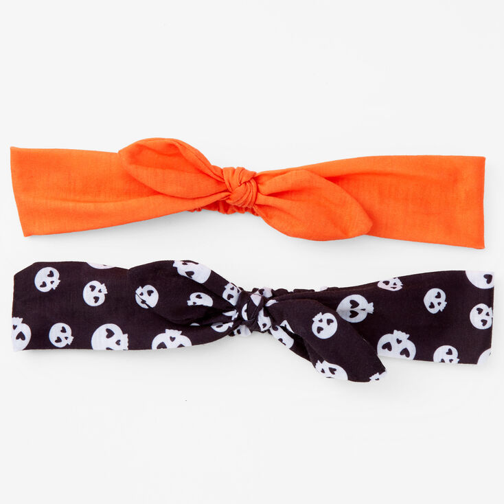 Skeleton Print Knotted Bow Headwraps - 2 Pack,