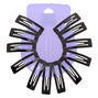 Square Snap Hair Clips - Black, 12 Pack,