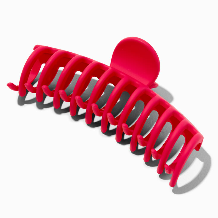 Large Neon Pink Barrel Hair Claw,