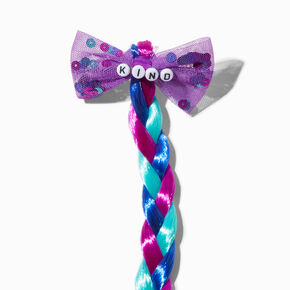 Claire&#39;s Club &#39;&#39;Kind&#39;&#39; Jewel Tone Bow Braid Faux Hair Clip,