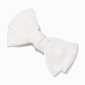 White Large 80s Hair Bow Clip,