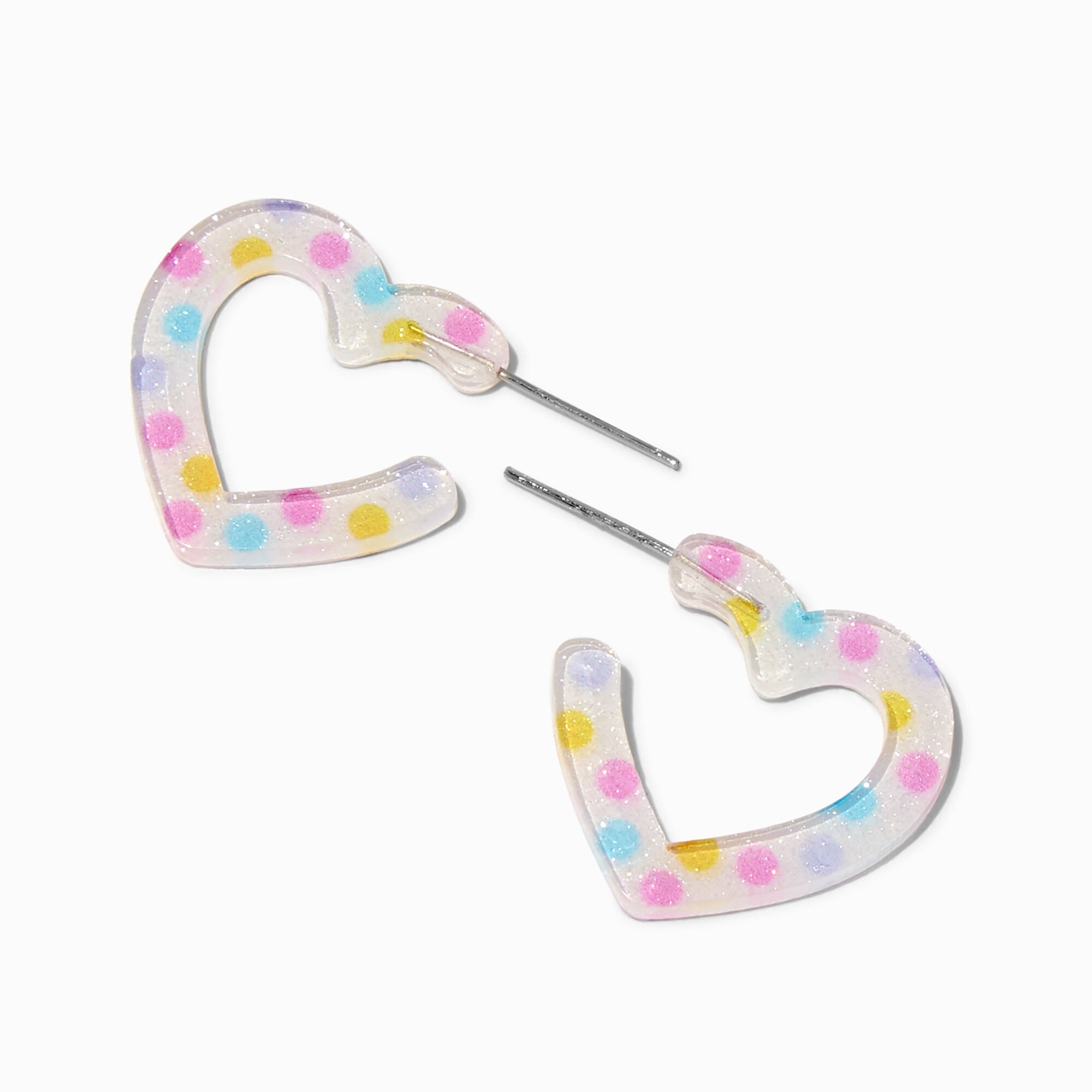 Claire's heart hoop earrings hot sale
