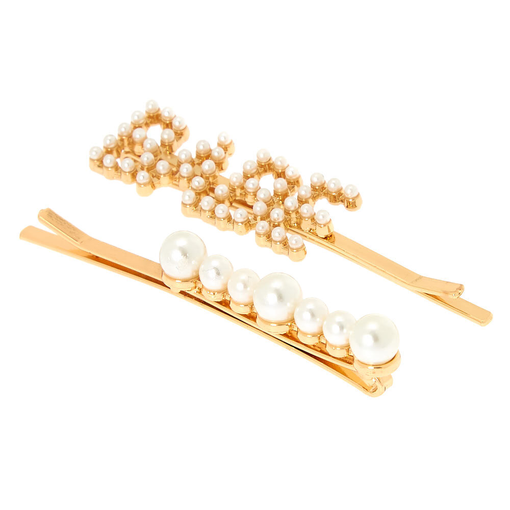 Gold Babe Pearl Hair Pins - 2 Pack,