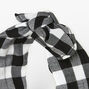 Gingham Knotted Bow Headband - Black,