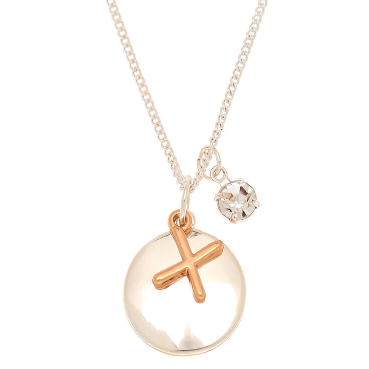 Claire's Collier à pendentif breloque à initiale X en métaux mixtes