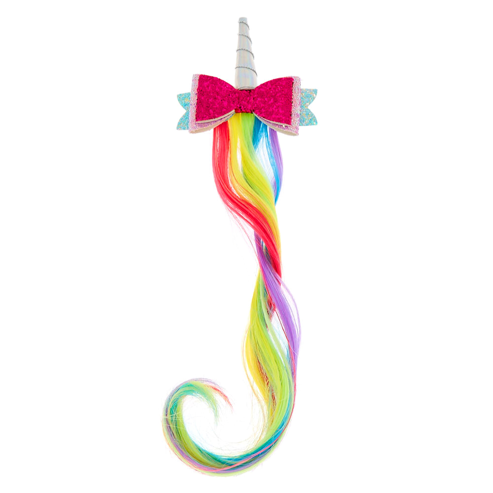 Claire S Club Unicorn Rainbow Faux Hair Barrette Claire S