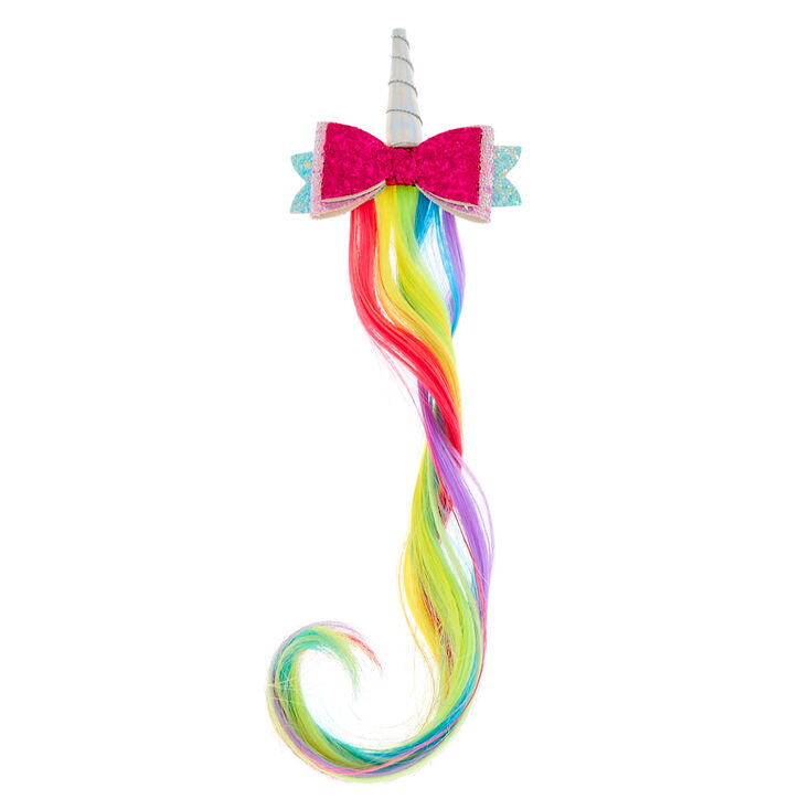 Claire&#39;s Club Unicorn Rainbow Faux Hair Barrette,