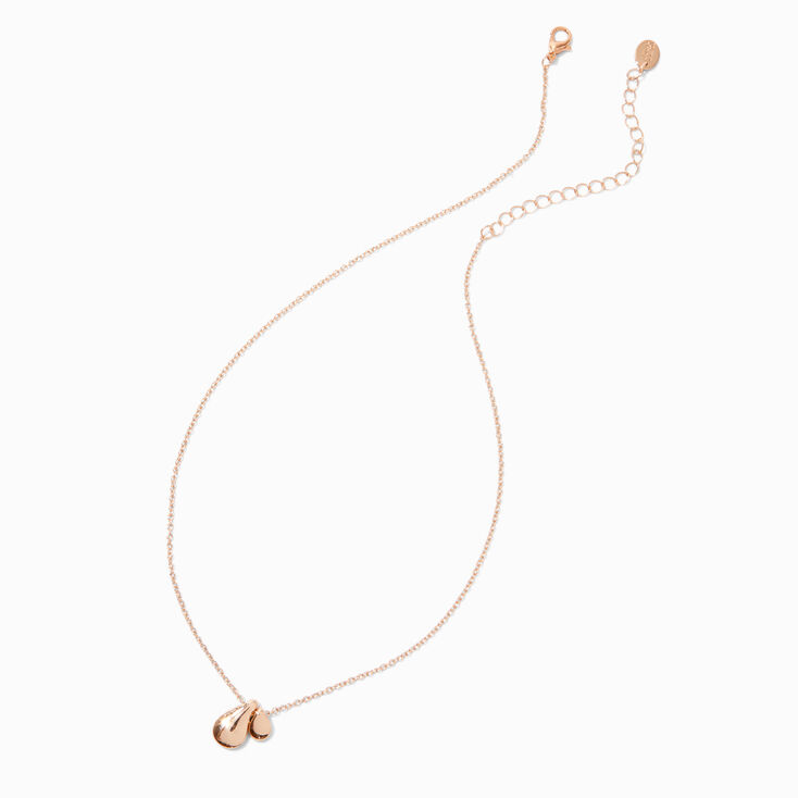Gold-tone Double Teardrop Pendant Necklace ,