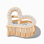 Pearl Cream Heart Hair Claw,