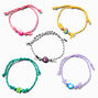 Peace &amp; Love Adjustable Woven Bracelet Set - 5 Pack,
