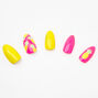Pink Pineapple Stiletto Faux Nail Set - 24 Pack,