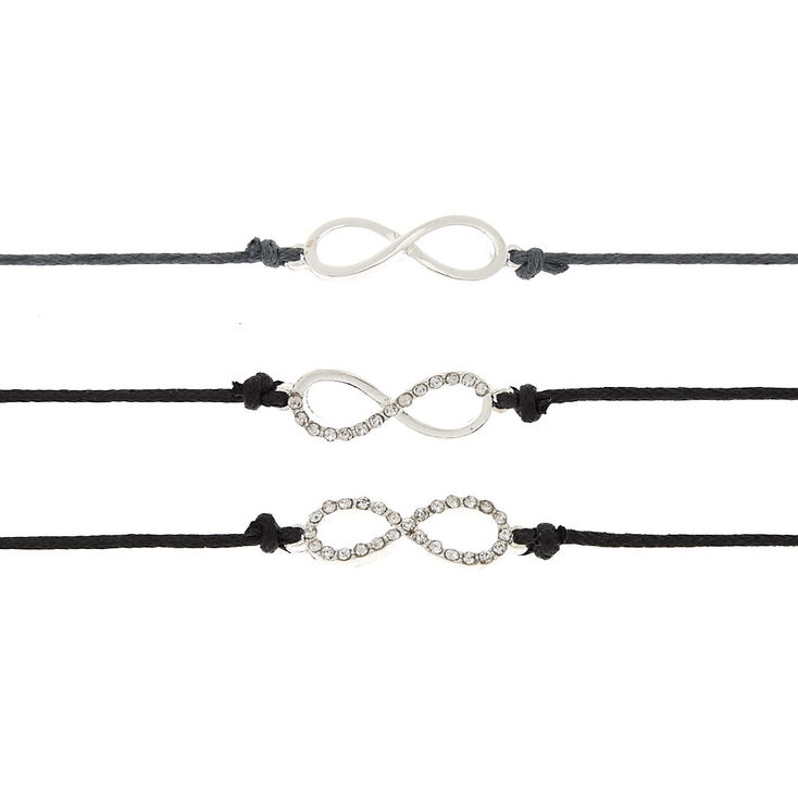 Infinity Cord Choker Necklaces - Black, 3 Pack,
