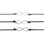 Infinity Cord Choker Necklaces - Black, 3 Pack,