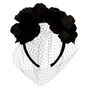 Netted Flower Headband - Black,