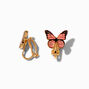 Monarch Butterfly Clip-On Stud Earrings,