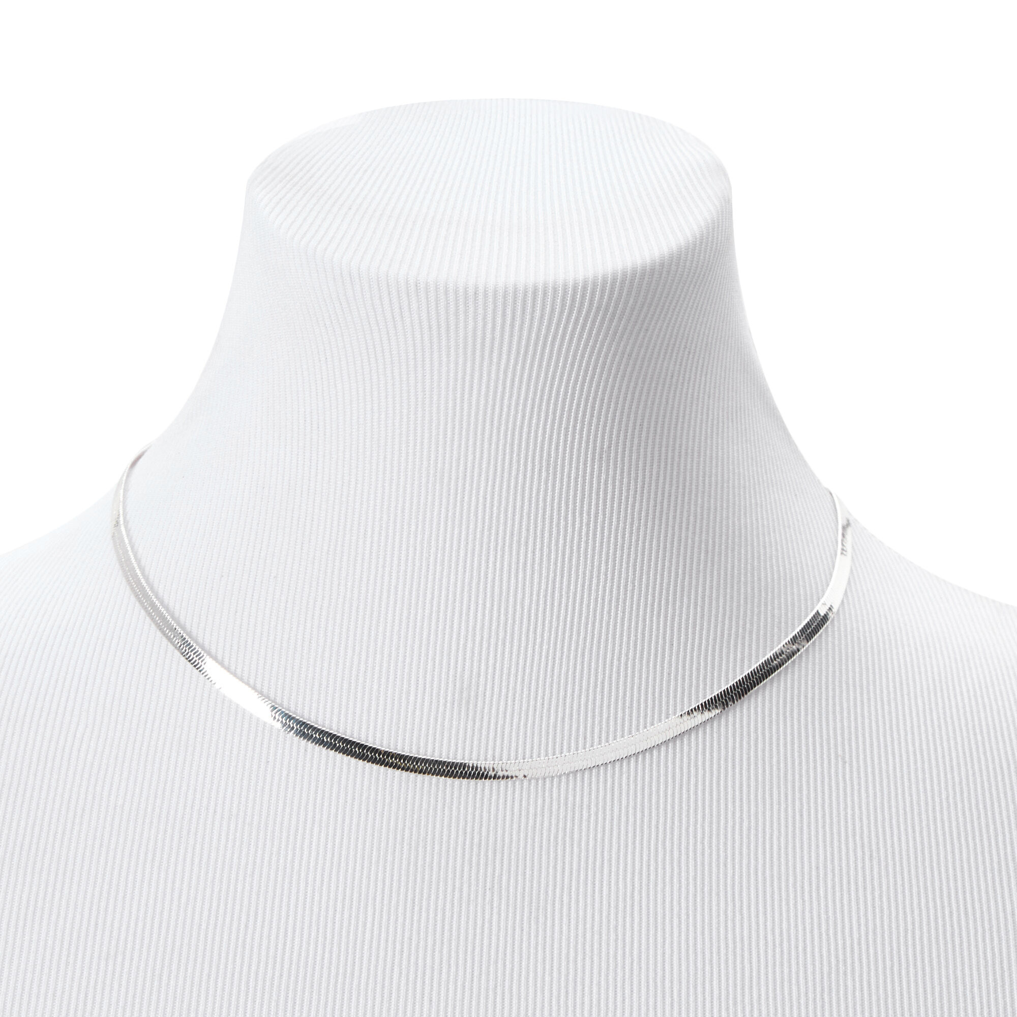 Sterling Silver Thin Herringbone Necklace – Noellery