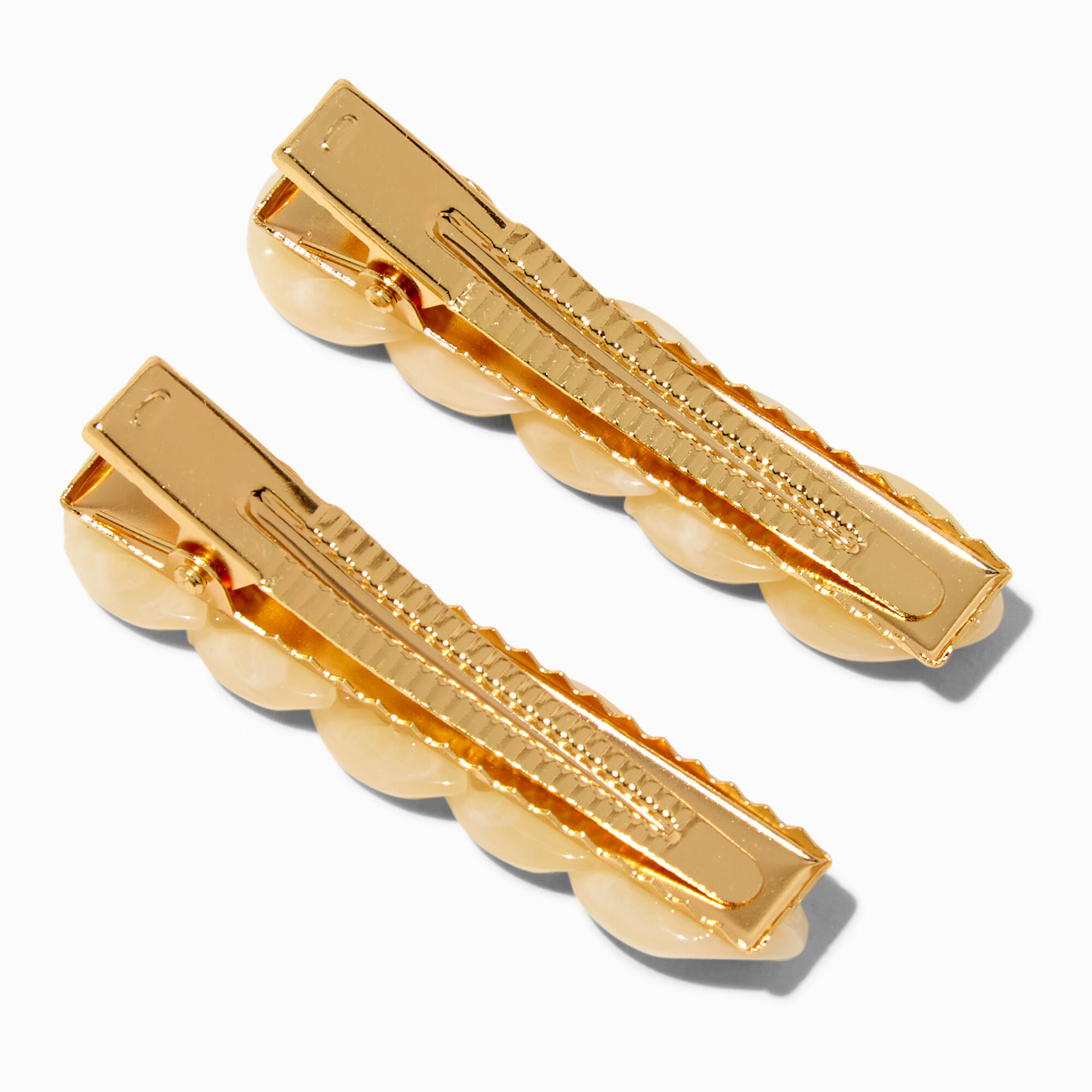 Ivory Chain Hair Barrette Clips - 2 Pack,