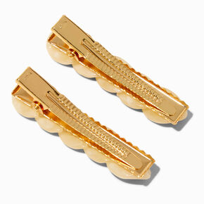 Ivory Chain Hair Barrette Clips - 2 Pack,