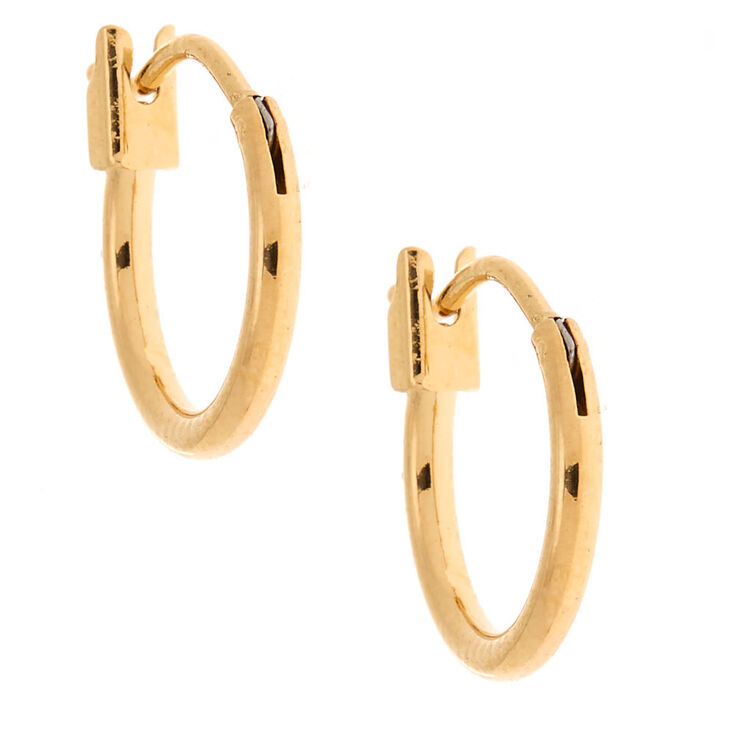 18kt Gold Plated 12MM Hoop Earrings,