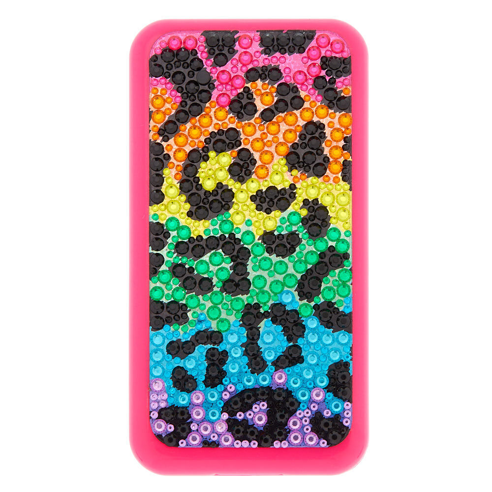 Rainbow Leopard Cell Phone Bling Makeup Set,