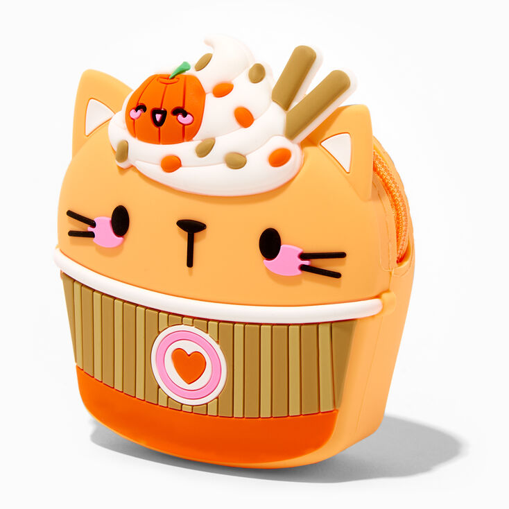 Pumpkin Spice Latte Cat Jelly Coin Purse,