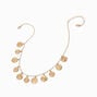 Gold-tone Textured Disc Charm Necklace,