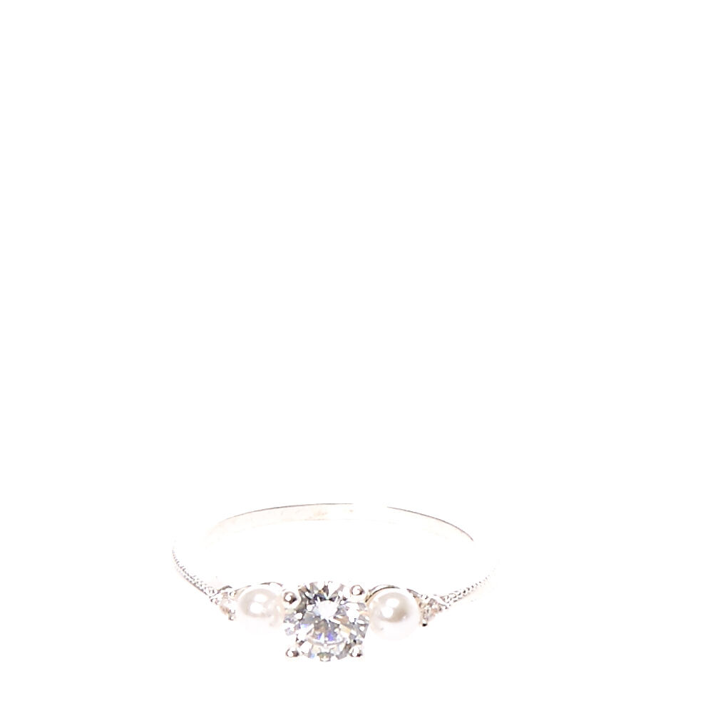 Faux Pearl and Crystal Set Ring,