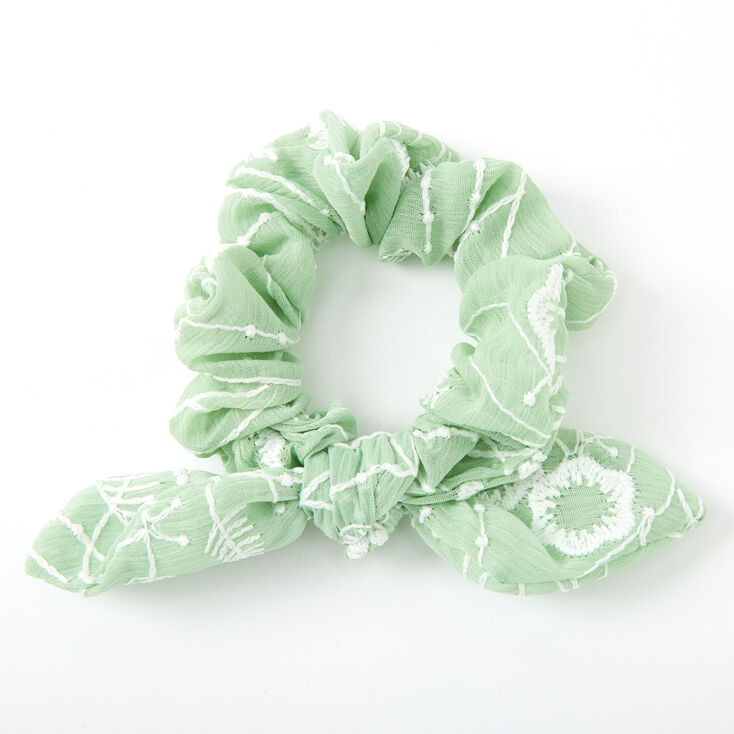 Claire's Chouchou à nœud noué en crochet - Vert menthe