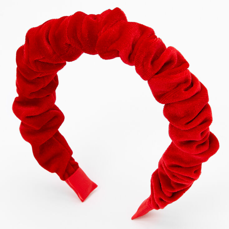 Claire's Serre-tête bouffant en imitation velours - Rouge