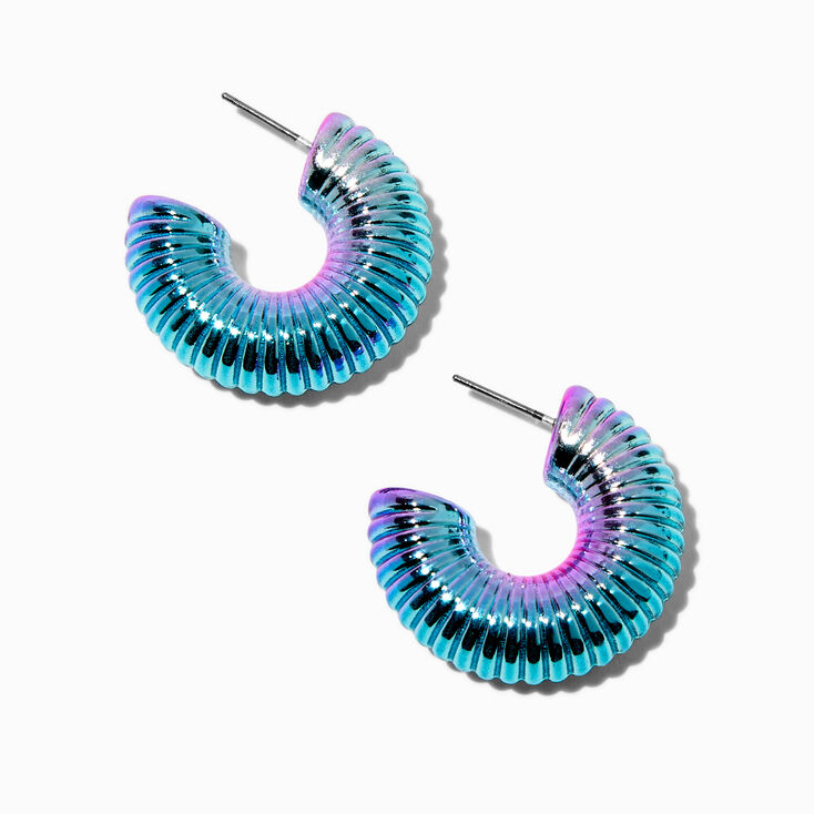 Cr&eacute;oles &eacute;paisses en spirale anodis&eacute;es bleues,