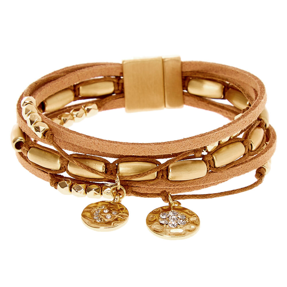 Gold Boho Chic Wrap Bracelet - Brown,