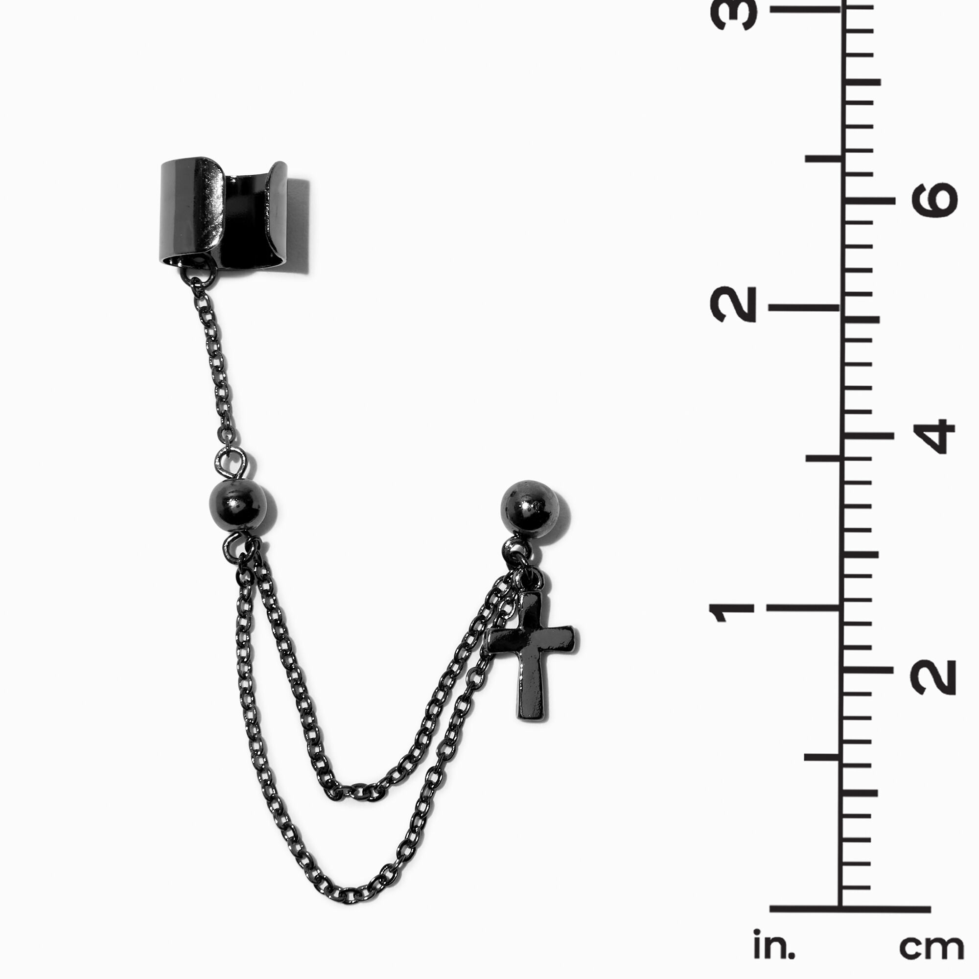 Black Sword Cross Cuff Earrings Stackables 5 Pack Claire s