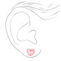 Unicorn Glitter Heart Stud Earrings - Pink,