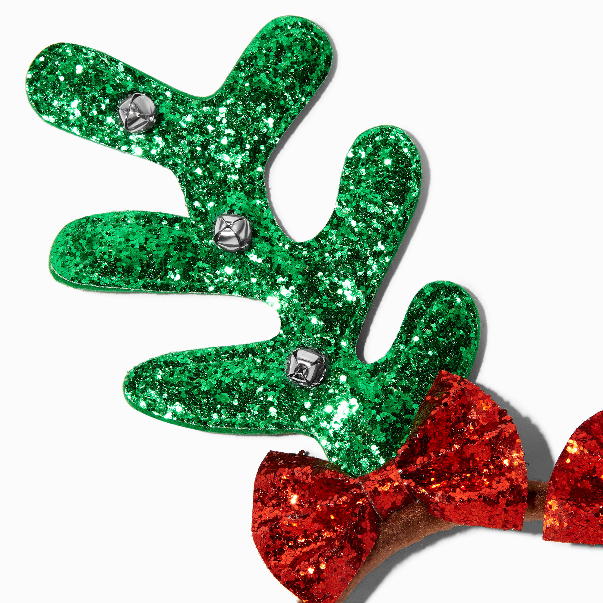 Christmas Reindeer Antlers Glitter Bows Headband,