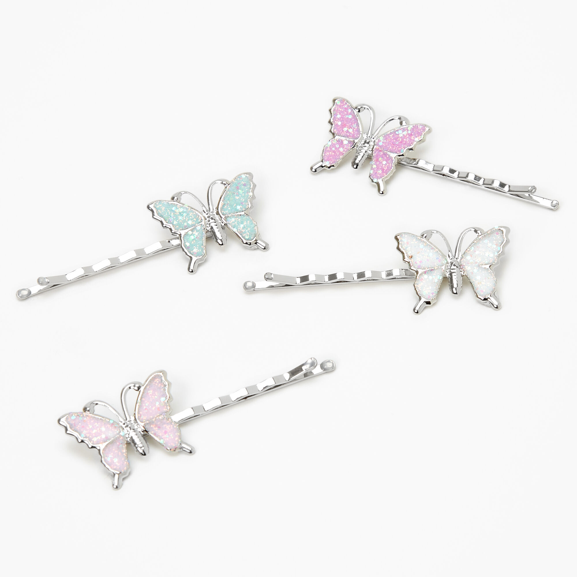Épingles à cheveux papillon à paillettes Claire's Club - Lot de 4,