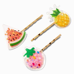 Squishy Assorted Fruit Hair Pins - 6 Pack,