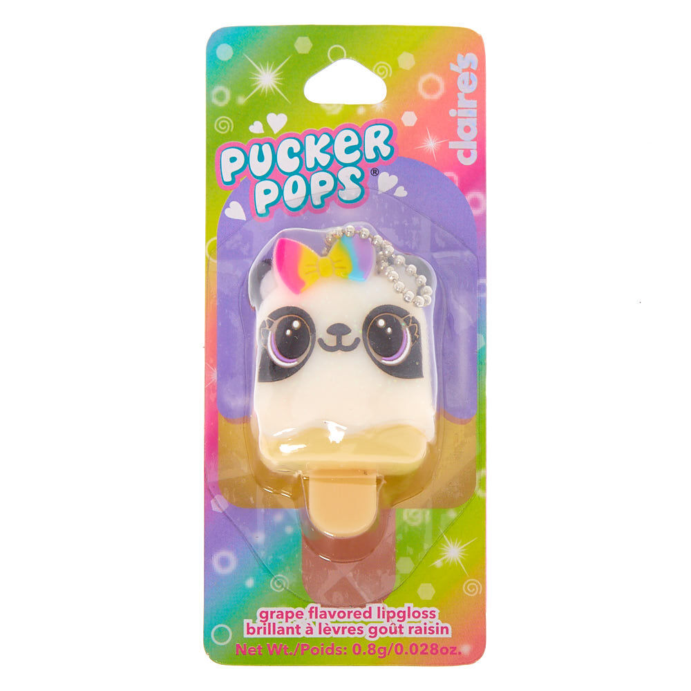 Pucker Pops® Rainbow Panda Bow Lip Gloss - Grape,