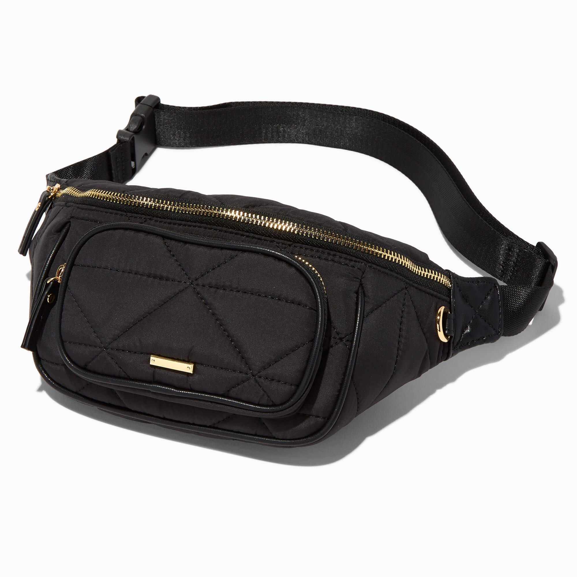 View Claires Quilted Nylon Bum Bag Black information