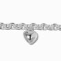 Silver-tone Heart Chain Bracelet,